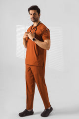 Sprinter Rust Round men's medical scrubs by Enamels