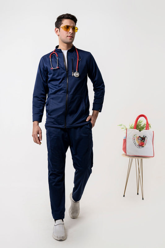 3 Pcs Jackset - white T Shirt included - Navy Men enamels-online