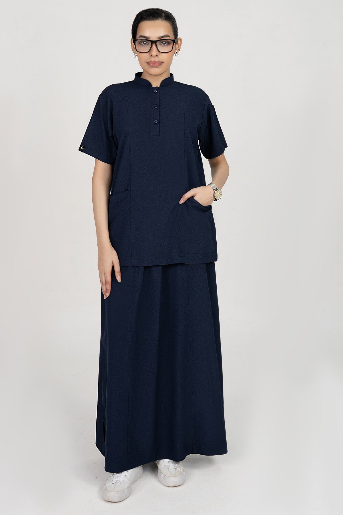 Velora Long Skirt - Navy enamels-online
