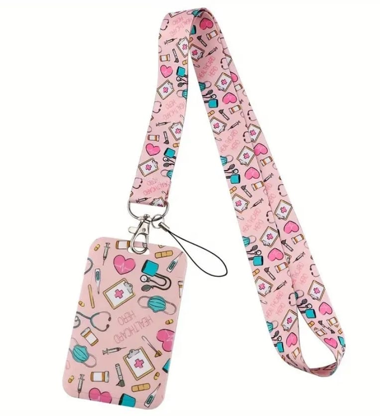 Vertical Card Holder – Hospital Theme Pink for ID Use enamels-online
