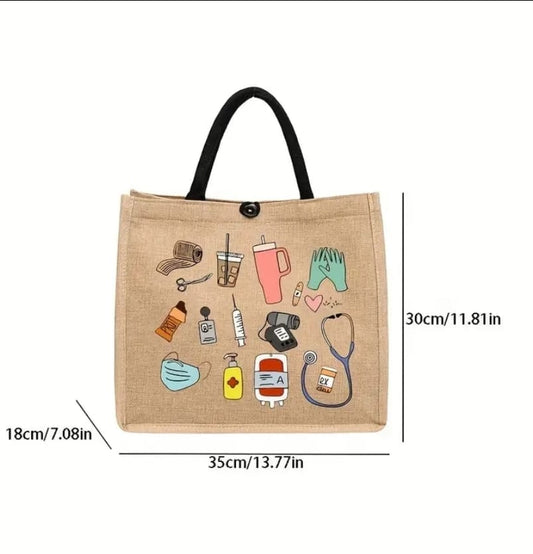 Medical themed tote Bag enamels-online