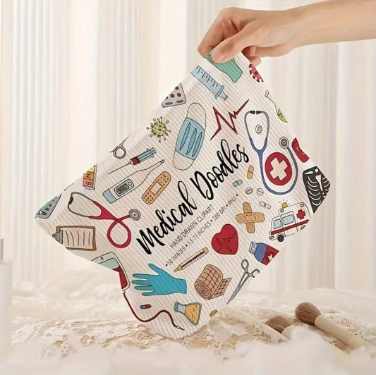 Graffiti Print Corduroy Makeup Bag - enamels-online
