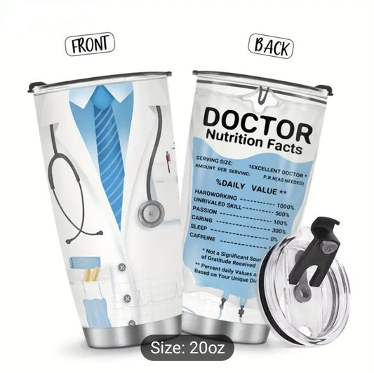 Stainless Steel Doctor Appreciation Tumbler Leak-Proof Travel Coffee Mug with Lid enamels-online