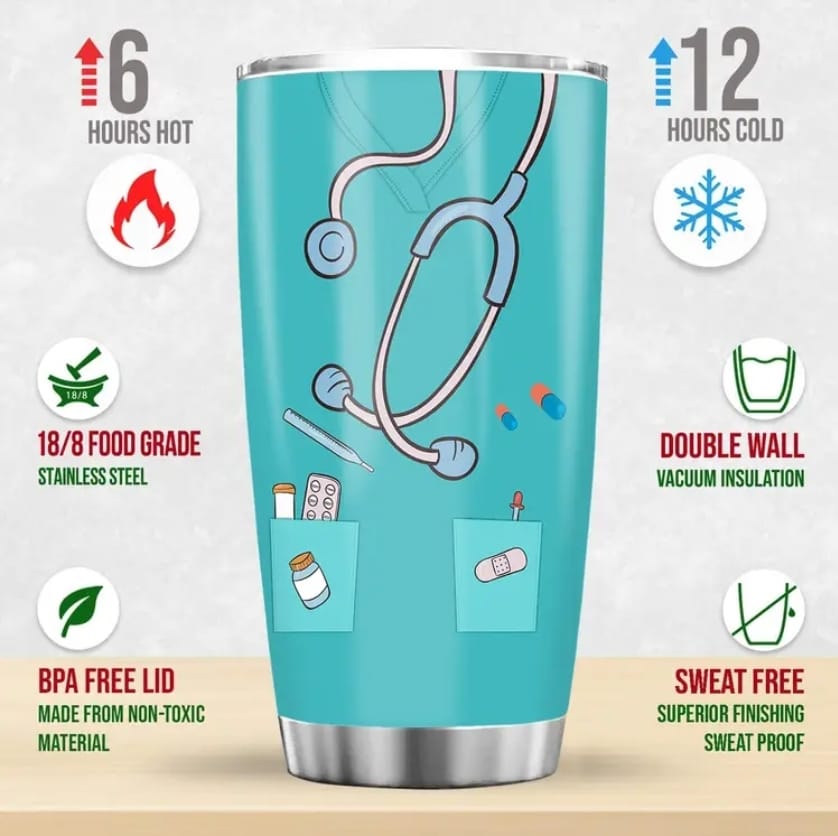 Nurse Appreciation Tumbler – Leak-Proof Travel Mug enamels-online