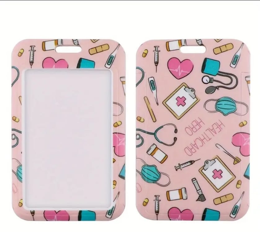 Vertical Card Holder – Hospital Theme Pink for ID Use enamels-online
