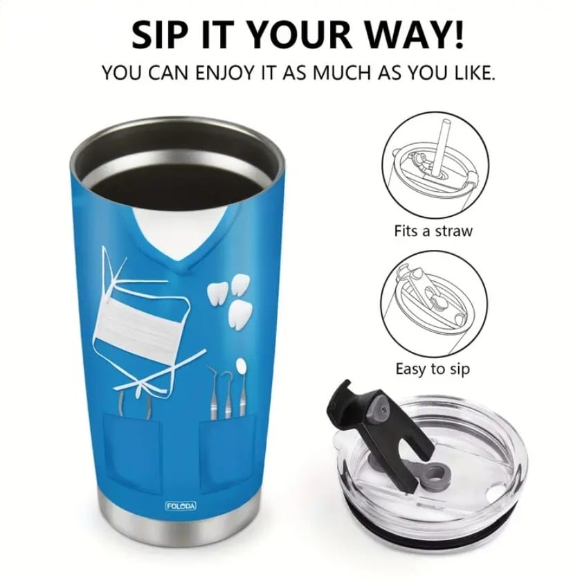 Dentist Appreciation Tumbler – Leak-Proof Travel Mug enamels-online