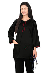 Trender black winter scrub uniform for women by Enamels