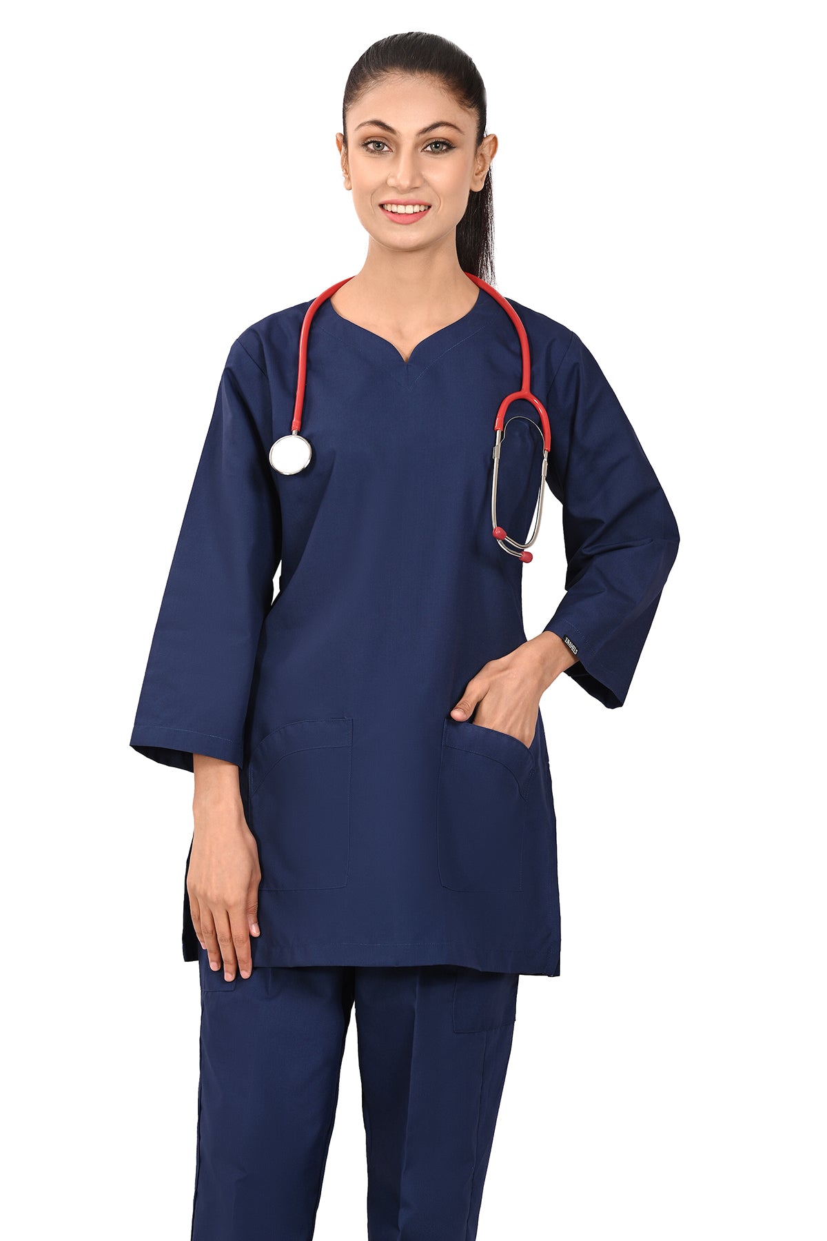 Basic Navy Poly viscose-Women-Functional Scrubs