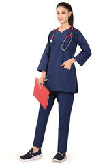 Basic Navy Poly viscose-Women-Functional Scrubs