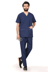Basic Navy Poly Viscose-Men-Functional Scrubs-2
