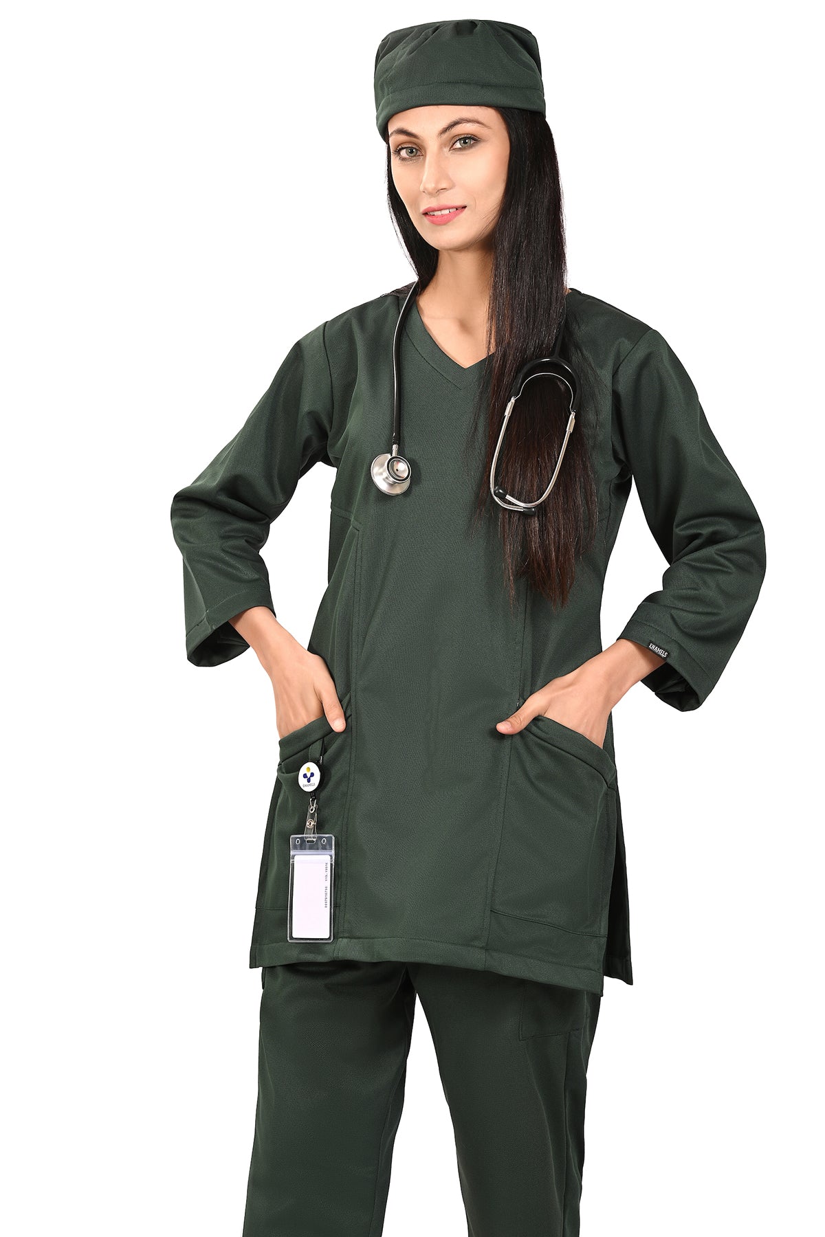 Trender Green-Winter Women's Scrubs-2