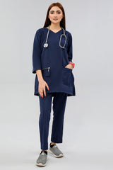 Trender navy Wave winter scrubs for women by Enamels