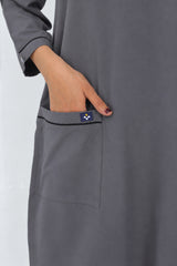 FATIMA LONGLINE GREY SCRUBS