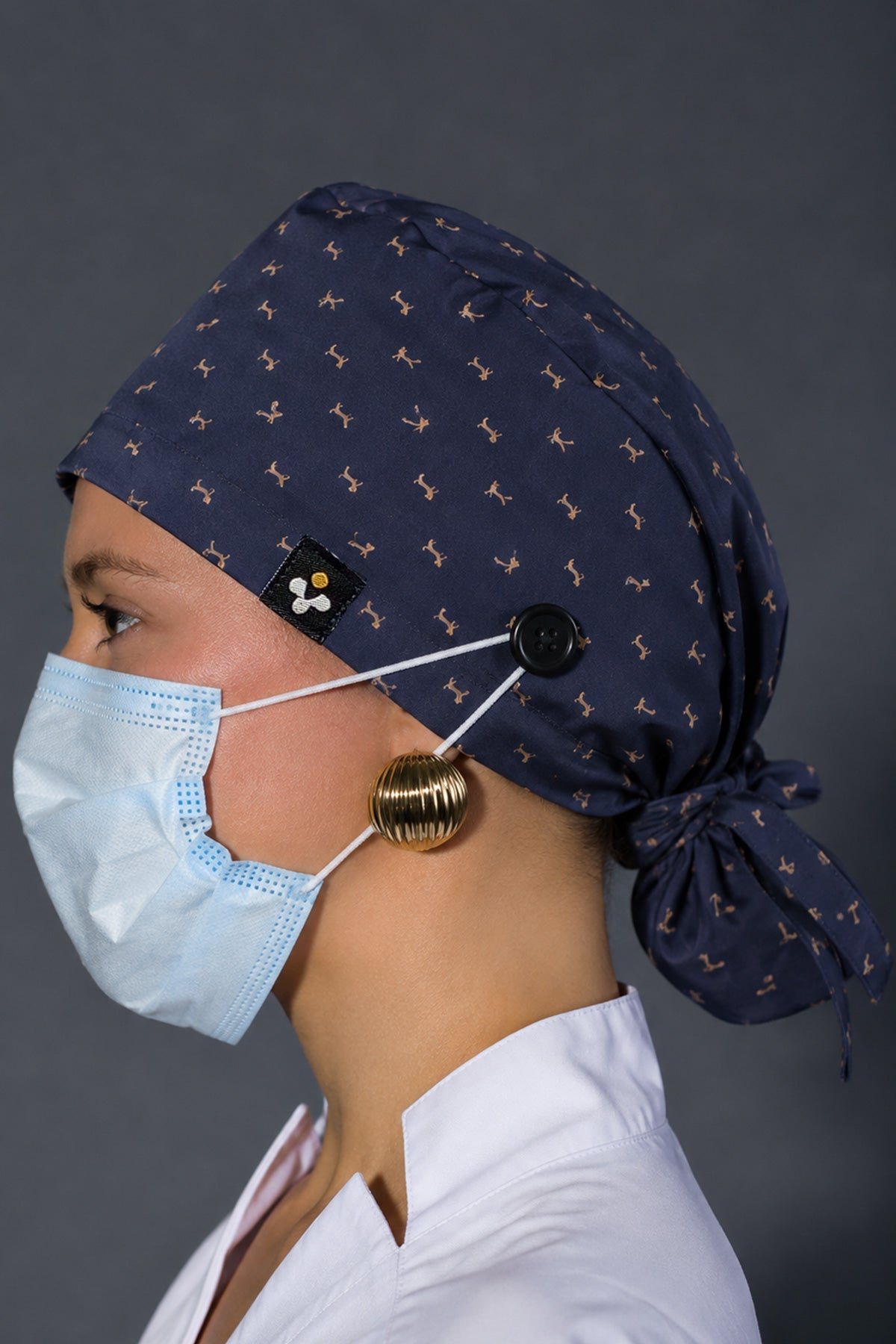 Navy Palm | BunFit™ Surgical Cap enamels-online