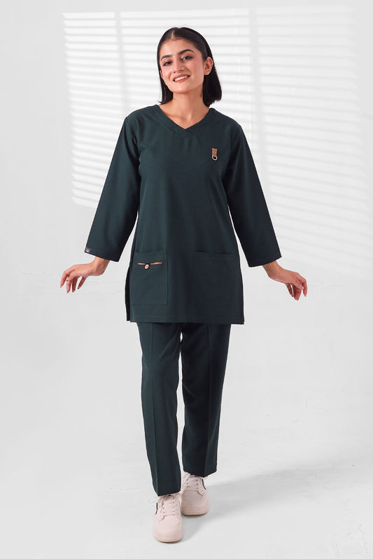 Sprinter emerald green designer medical scrubs for women by Enamels