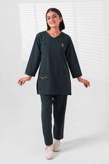 Sprinter emerald green designer medical scrubs for women by Enamels