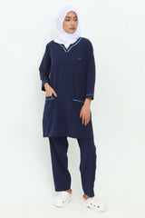 FATIMA LONGLINE NAVY SCRUBS
