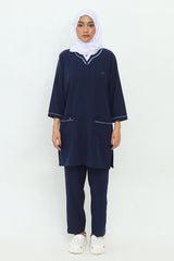 FATIMA LONGLINE NAVY SCRUBS