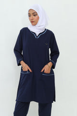 FATIMA LONGLINE NAVY SCRUBS