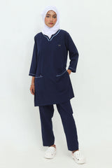 FATIMA LONGLINE NAVY SCRUBS