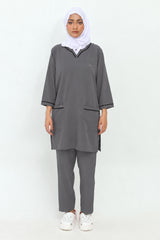 FATIMA LONGLINE GREY SCRUBS