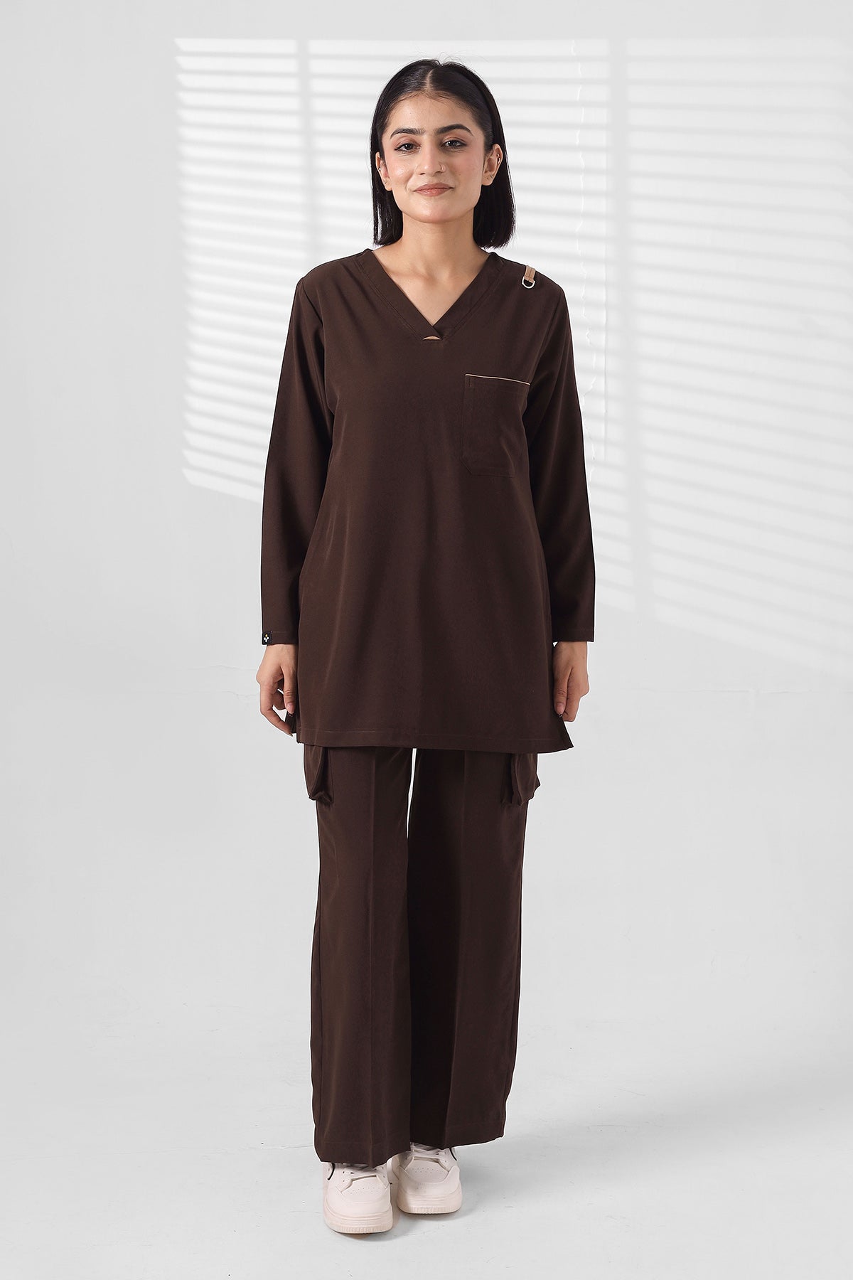 Sprinter Espresso Strike wide-leg women's scrubs by Enamels