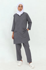 FATIMA LONGLINE GREY SCRUBS