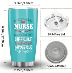 Stainless Steel Nurse Appreciation Tumbler Leak-Proof Travel Coffee Mug with Lid