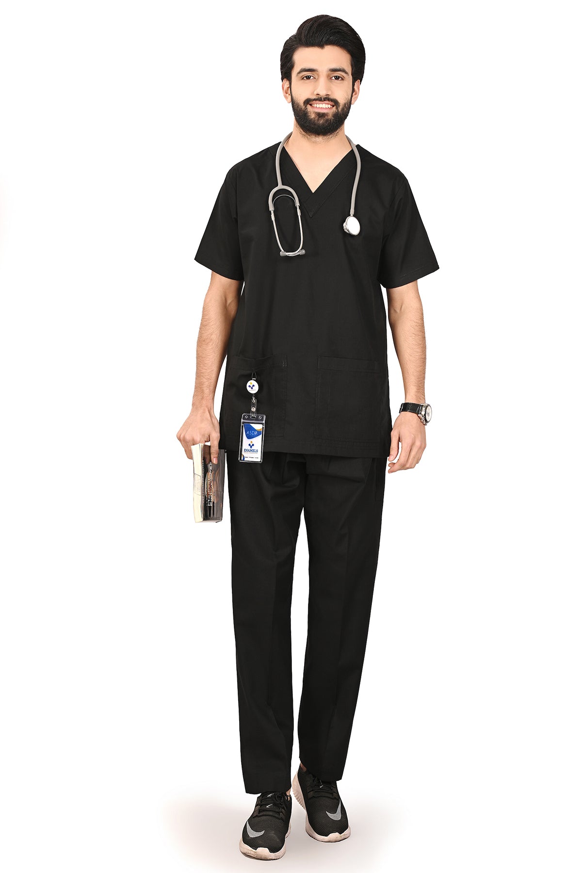 Basic Black- Men PolyViscose-functional scrubs-2