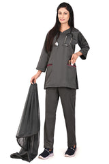 Trender Grey-Winter Women-Designer Women Scrubs