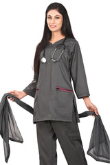 Trender Grey-Winter Women-Designer Women Scrubs-3