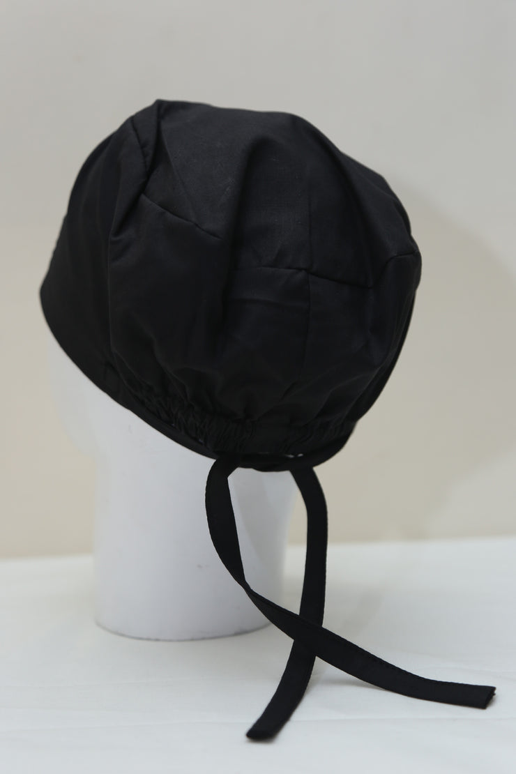 Black Surgical Cap-scrub caps for men - enamels-online